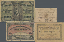 Deutschland - Kolonien: Deutsch-Ostafrikanische Bank Lot mit 6 Banknoten, dabei 5 Rupien 1905 (Ro.900, F- mit Einriss und dünnen Stellen), 10 Rupien 1...