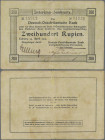 Deutschland - Kolonien: Deutsch-Ostafrikanische Bank 200 Rupien Interimsbanknote, Tabora, 15. April 1915, zwei Hand-Unterschriften vorderseitig und zw...