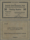 Deutschland - Kolonien: Deutsch-Ostafrikanische Bank 50 Rupien Interimsbanknote, Daressalam/Tabora, 1. Oktober 1915 mit zwei schwarzen Hand-Unterschri...