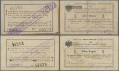Deutschland - Kolonien: Deutsch-Ostafrikanische Bank 2x 1 Rupie Daressalam/Tabora 1. Februar 1916 Briefkopfnoten, einmal mit Serie T/3, KN 66798 und D...