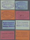Deutschland - Konzentrations- und Kriegsgefangenenlager: Barmen-Hatzfeld, Rheinland, Siller & Jamart, Dampfkesselfabrik, 10 Pf., Ovalstempel mit ”BARM...