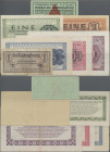 Deutschland - Konzentrations- und Kriegsgefangenenlager: Militärausgaben 2. Weltkrieg, Lot mit 7 Banknoten, dabei 1 Reichspfennig o.D.(1940-41) (Ro.50...