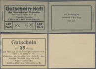 Deutschland - Reichsbahn: Waldenburg, Niederschlesische Elektricitäts- und Kleinbahn A.-G., 25 Pfennig o.D. und Gutschein-Heft mit 4 Scheinen zu 25 Pf...