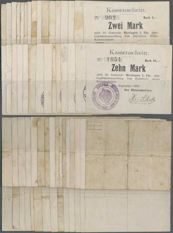 Deutschland - Notgeld - Elsass-Lothringen: Hirsingen, Oberelsass, Gemeinde, 1 (9...