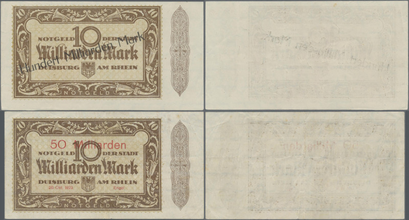 Deutschland - Notgeld - Rheinland: Duisburg, Stadt, Separatistenausgabe, 50 Mrd....