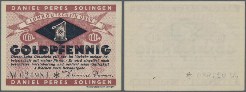 Deutschland - Notgeld - Rheinland: Solingen, Daniel Peres, 1 Goldpfennig, o. D.,...
