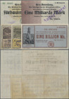 Deutschland - Notgeld - Sachsen: Königstein, Stadtrat, 500 Mio., 1 Mrd. (blanko) Mark, 16.10.1923, 100 Mrd. Mark, 5.11.1923, 500 Mrd. Mark, 10.11.1923...