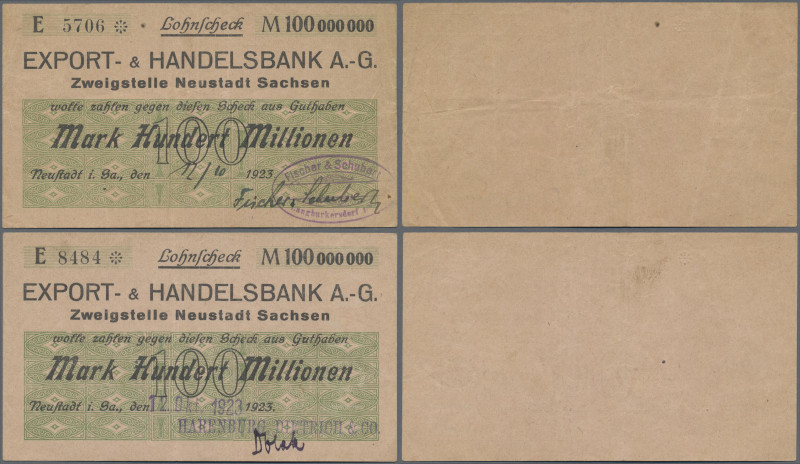 Deutschland - Notgeld - Sachsen: Neustadt i. Sa., Export- & Handelsbank A.-G., 2...
