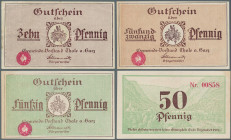 Deutschland - Notgeld - Sachsen-Anhalt: Thale, Stadt, Originale der Verkehrsausgaben 1917 (o. D.), 10, 25, 50 Pf., Erh. III, 2 x I-, Format 102 x 61mm...