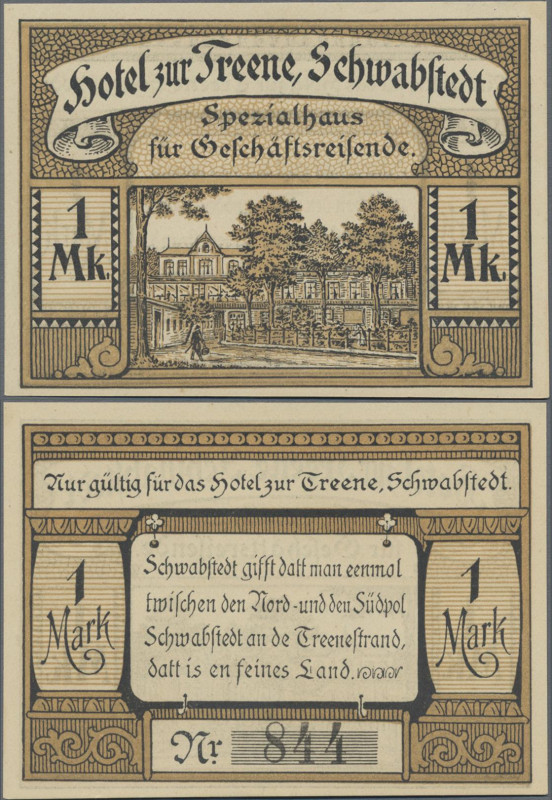 Deutschland - Notgeld - Schleswig-Holstein: Schwabstedt, Hotel zur Treene, 1 Mar...