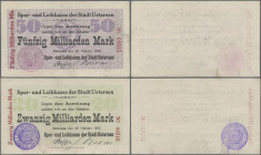 Deutschland - Notgeld - Schleswig-Holstein: Uetersen, Spar- und Leihkasse der Stadt, 20, 50 Mrd. Mark, 29.10.1923, 50 Mrd. ohne Druckfirma, leicht was...