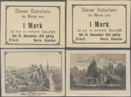 Deutschland - Notgeld - Thüringen: Erfurt, Herm. Göckler, 2 x 1 Mark, o. D. - 31.12.1921, mit Blüten in den Rahmenecken, Erh. I, total 2 Scheine
 [di...