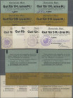Deutschland - Notgeld - Westfalen: Marl, Gemeinde, 1 Mark (2, Stempel A als Gebrauchs- und Reststück), 2 Mark (2, Gebrauchsstück mit Stempel A und Res...