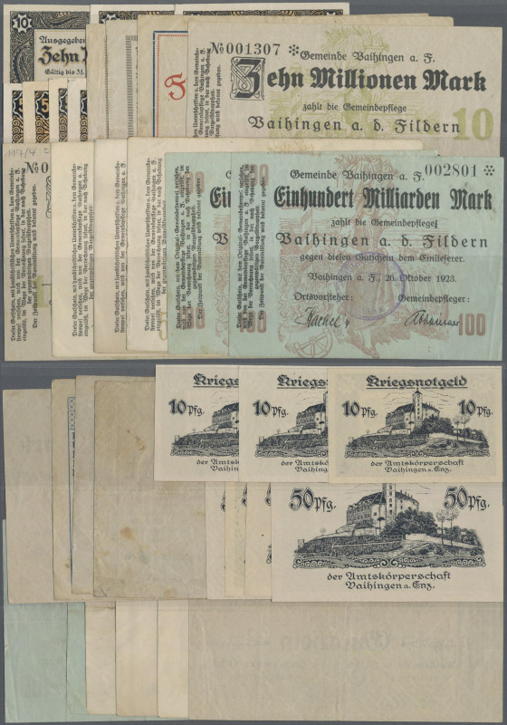 Deutschland - Notgeld - Württemberg: Vaihingen a. d. Fildern, Gemeinde, 500 Tsd....