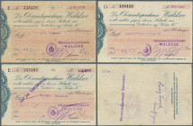 Deutschland - Notgeld - Württemberg: Waldsee, Oberamtssparkasse, gestempelte Eigenschecks, 50 Tsd., 100 Tsd. Mark, 16.8.1923, 200 Tsd. Mark, 21.8.1923...
