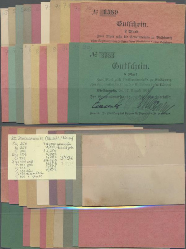 Deutschland - Notgeld - Ehemalige Ostgebiete: Bielschowitz, Oberschlesien, Gemei...