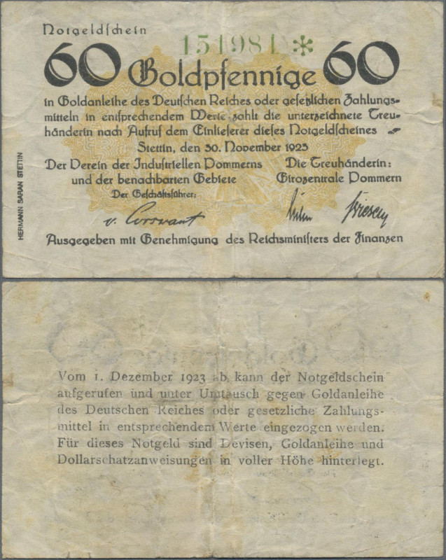 Deutschland - Notgeld - Ehemalige Ostgebiete: Stettin, Verein der Industriellen ...