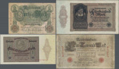 Deutschland - Deutsches Reich bis 1945: Album mit 124 Banknoten Kaiserreich bis Inflation, 1898-1923, mit zahlreichen verschiedenen Varianten, dabei u...