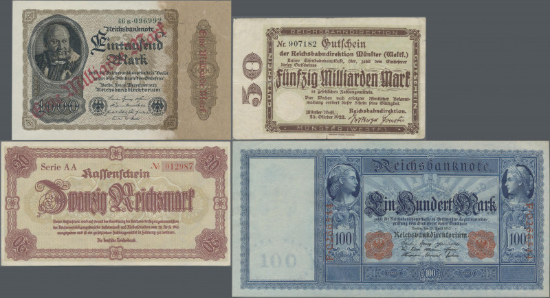 Deutschland - Deutsches Reich bis 1945: Album mit 79 Banknoten, mit einem kleine...