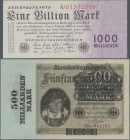 Deutschland - Deutsches Reich bis 1945: Lot mit 16 Banknoten der Inflationszeit, dabei u.a. 500 Mark 1922 (Ro.70, XF+/aUNC), 2x 1000 Mark 1922 (Ro.75i...