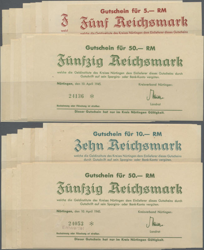 Deutschland - Alliierte Militärbehörde + Ausgaben 1945-1948: Nürtingen, Kreisver...