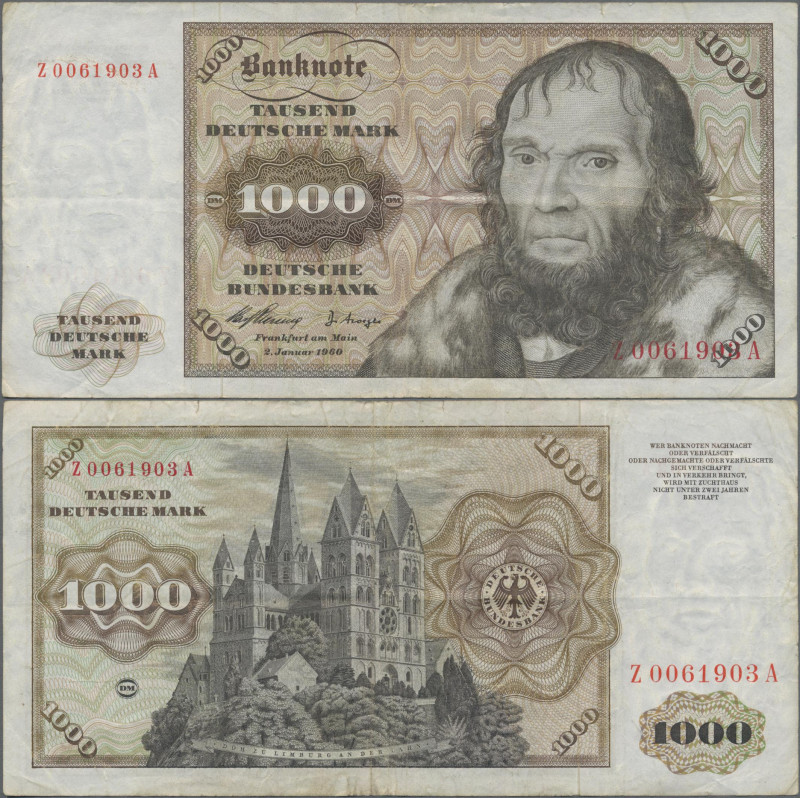 Deutschland - Bank Deutscher Länder + Bundesrepublik Deutschland: 1000 DM 1960 E...