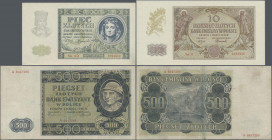 Deutschland - Nebengebiete Deutsches Reich: Generalgouvernement Polen 1940-1945, Lot mit 10 Banknoten, dabei 2x 10 Zlotych 1940 (Ro.574a,b, UNC, VF), ...