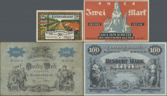 Deutschland - Länderscheine: Lot mit 45 Länderbanknoten, Reichsbahn, sowie Notgeld Glauchau 2 Mark (Mehl 435.1), Dresden 50 Millionen Mark 1923 und KG...