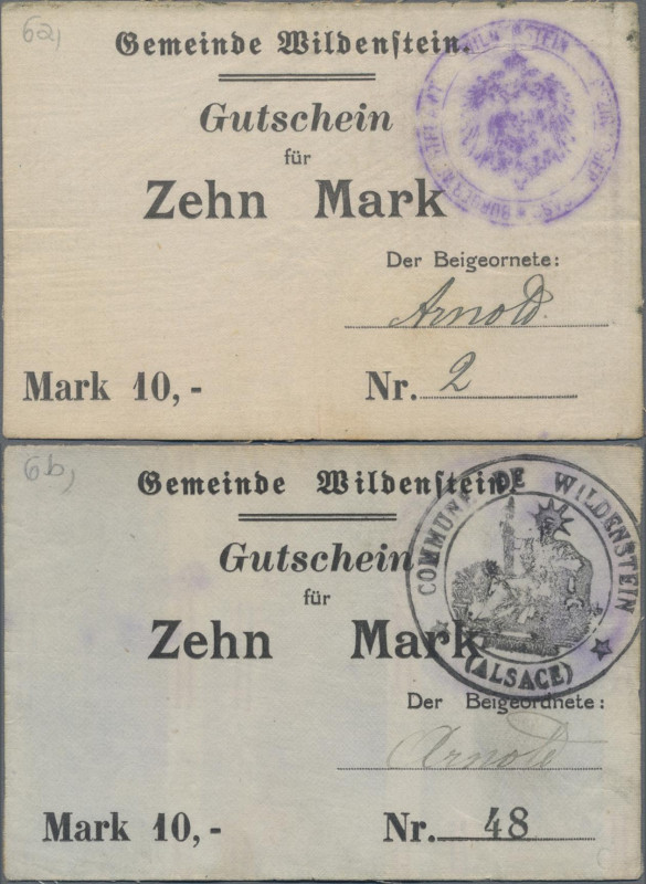 Deutschland - Notgeld - Elsass-Lothringen: Wildenstein, Oberelsass, Gemeinde, 50...