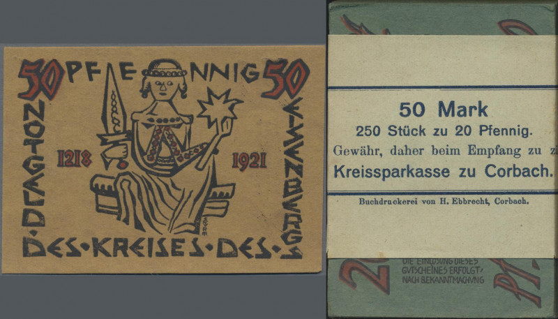 Deutschland - Notgeld - Hessen: Eisenberg, Kreis in Corbach, 20 Pf. (610 Stück) ...