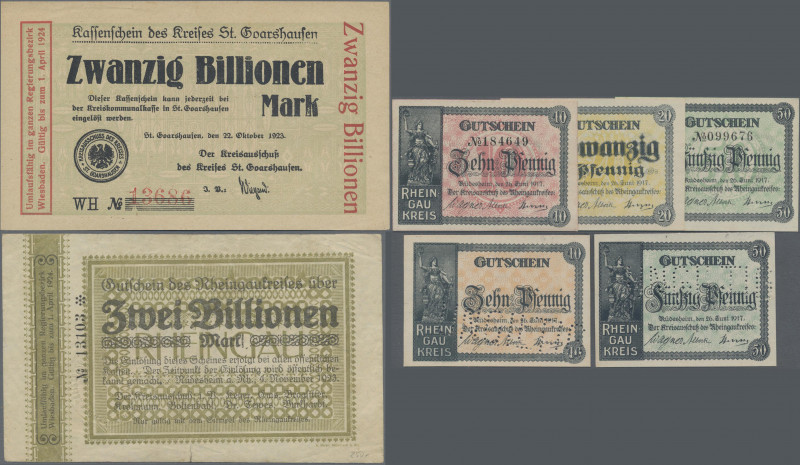 Deutschland - Notgeld - Hessen: Mittelrhein, hochwertiges Lindner-Album mit eine...
