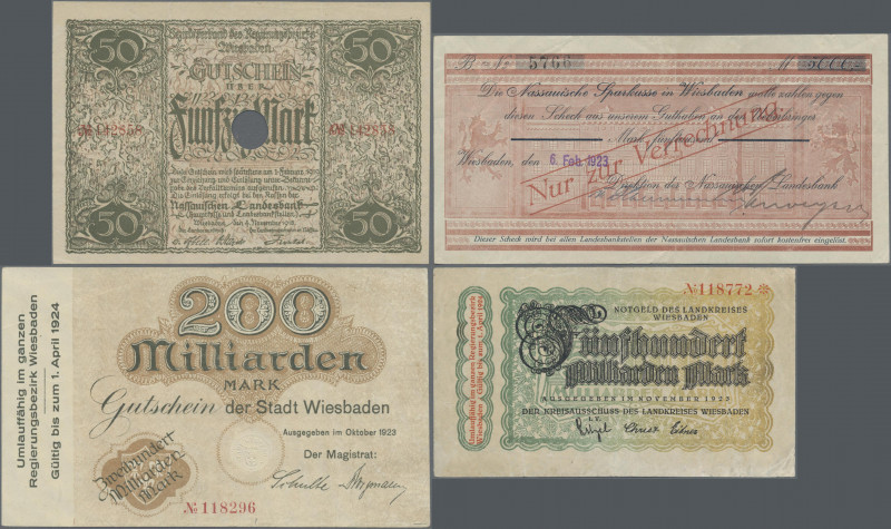 Deutschland - Notgeld - Hessen: Wiesbaden, hochwertiges Lindner-Album mit einer ...