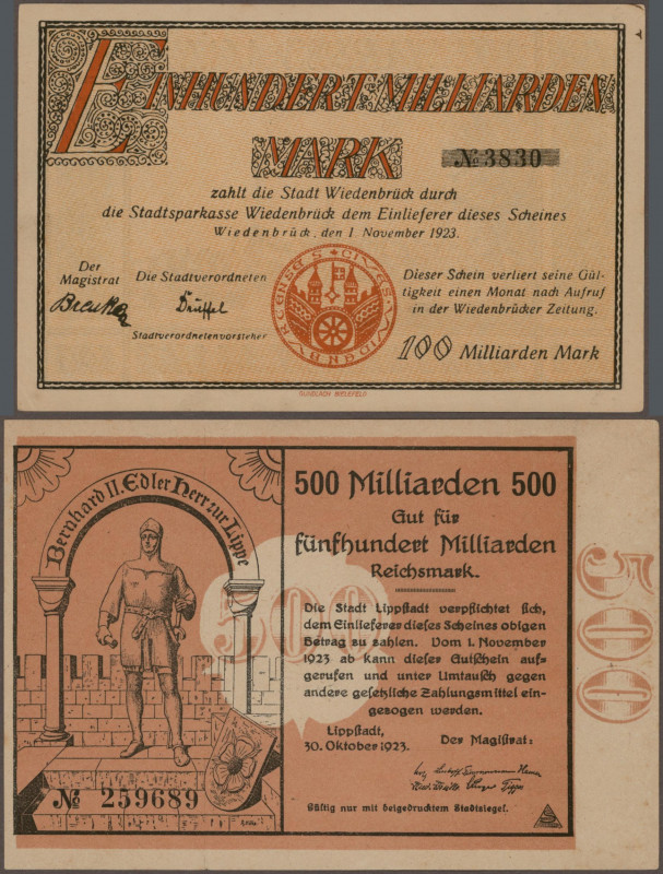 Deutschland - Notgeld - Westfalen: Lot von 72 Scheinen verschiedener Epochen von...
