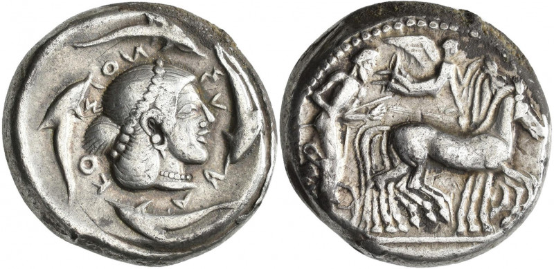 Sizilien - Städte: Syrakus: Tetradrachme 485-479 v. Chr., 17,3 g, Sear 913, Bela...
