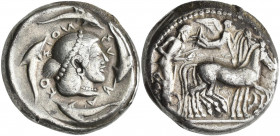 Sizilien - Städte: Syrakus: Tetradrachme 485-479 v. Chr., 17,3 g, Sear 913, Belag auf dem Rand, sehr schön.
 [differenzbesteuert]