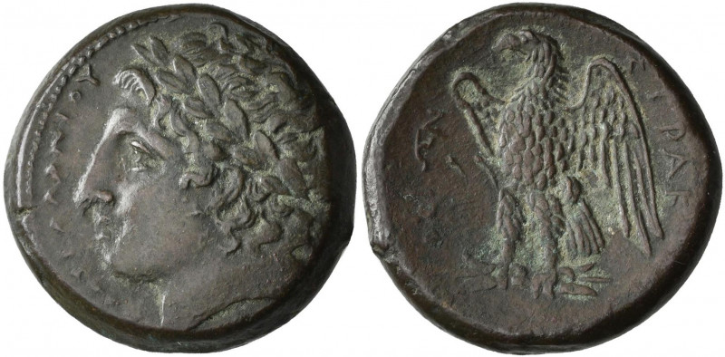Sizilien - Städte: Syrakus: Bronze, um 280 v. Chr., 9,81 g, Belag, sehr schön.
...