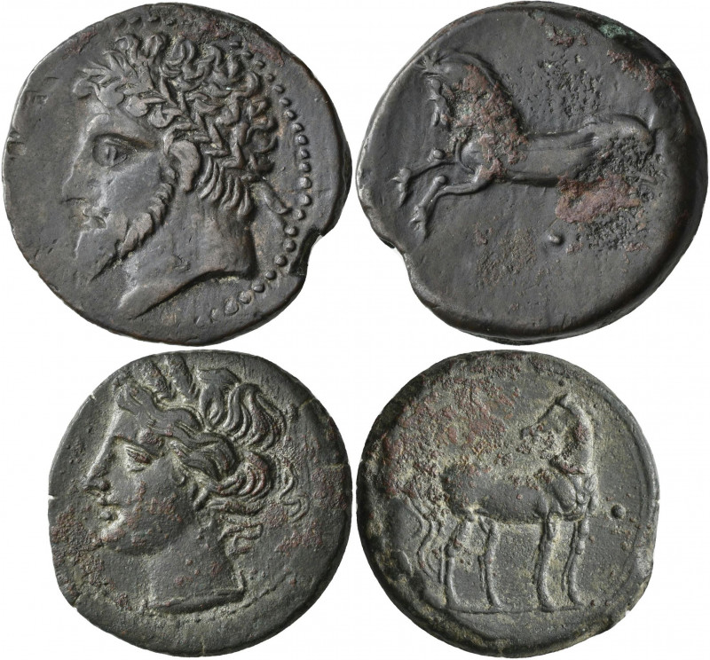 Numiden - Könige: Lot 2 Stück, Micipsa 148-118 v. Chr.:2 x Æ, 14,02 g bzw. 8,77 ...
