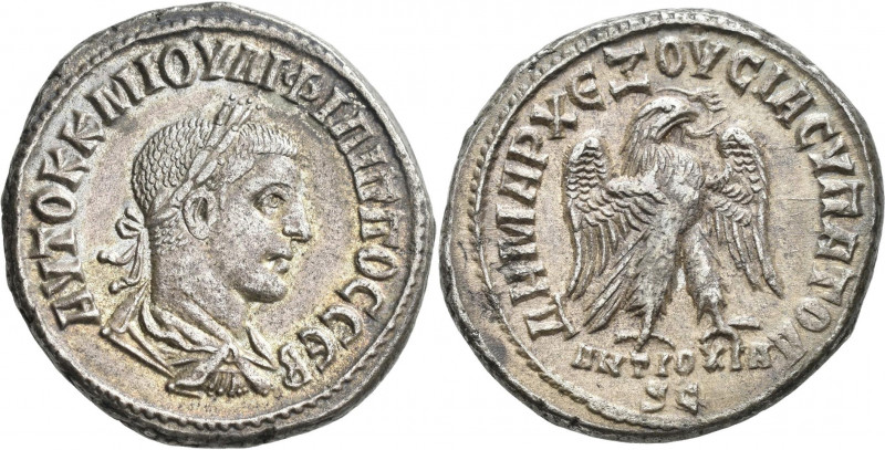 Syrien und Levante: Philippus II. 247-249: AR-Tetradrachme, Antiochia, 11,5 g, s...