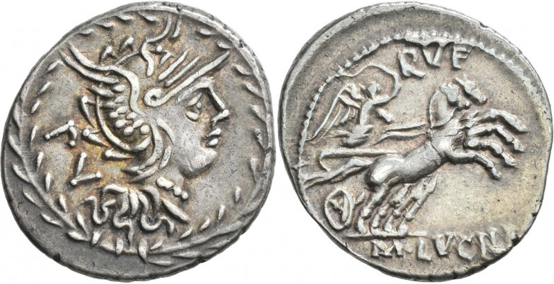 Marcus Lucilius Rufus (101 v.Chr.): AR-Denar, 101, Rom, 3,96 g, Albert 1129, Cra...