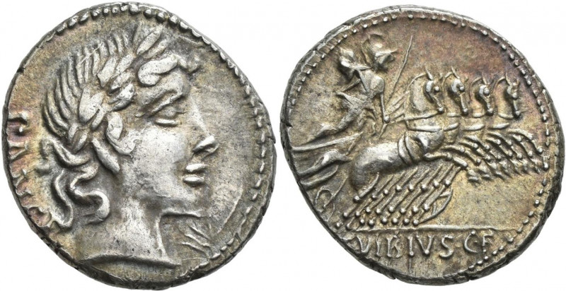 Gaius Vibius Pansa (90 v.Chr.): AR-Denar, 4,03 g, Albert 1191, Crawford 342/5, S...