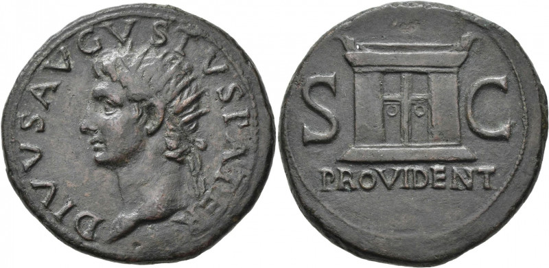 Augustus (27 v.Chr. - 14 n.Chr.): Æ-As, PROVIDENT, 11,2 g, Cohen 228, RIC 81, se...