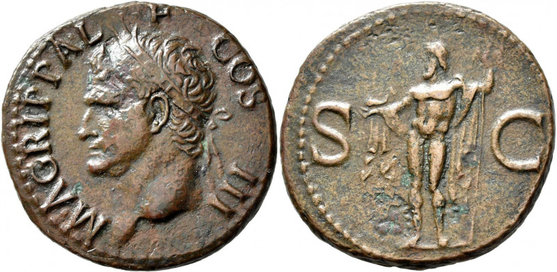 Agrippa (12 v.Chr.): Æ-As, posthum unter Caligula, 10,81 g, Kampmann 4.5, RIC 58...