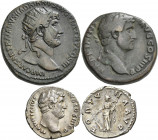 Hadrian (117 - 138): Lot 3 Stück, Æ-Dupondius , 12,48 g / Æ-As, 13,21 g / AR-Denar, 3,13 g, sehr schön, sehr schön - vorzüglich.
 [differenzbesteuert...