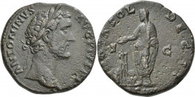 Antoninus Pius (138 - 161): Æ-Sesterz, 19,88 g, dunkelbraune Patina, sehr schön.
 [differenzbesteuert]