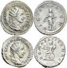 Gordianus III. (238 - 244): Lot 2 Denare, Laetitia / Roma / sehr schön, sehr schön - vorzüglich.
 [differenzbesteuert]