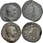 Gordianus III. (238 - 244): Lot 2 Stück, Æ-Sesterz, 18,65 g + Æ-Sesterz, 17,49 g, Kampmann 72.83, 72.88, sehr schön+.
 [differenzbesteuert]