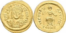 Iustinus II. (565 - 578): AV-Solidus, Constantinople, 4,42 g, Sommer 5.2, Sear 345, sehr schön.
 [differenzbesteuert]