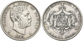 Hawaii: Hawaii, Kalakaua 1874-1891: Dollar 1883, KM# 7, Akahi Dala, sehr schön.
 [differenzbesteuert]