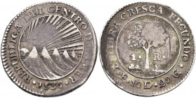 Honduras: Central American Republic: 1 Real 1830 T F - Tegucigalpa Mint. KM# 19.2. Sehr selten, sehr gut geprägt, sehr schön.
 [differenzbesteuert]