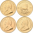 Südafrika: Lot 10 Münzen: Krügerrand alles Jahrgang 1979, je 1 OZ Fine Gold, KM# 73, Friedberg B1. Jede Münze wiegt ca. 33,93 g, 917/1000 Gold, vorzüg...